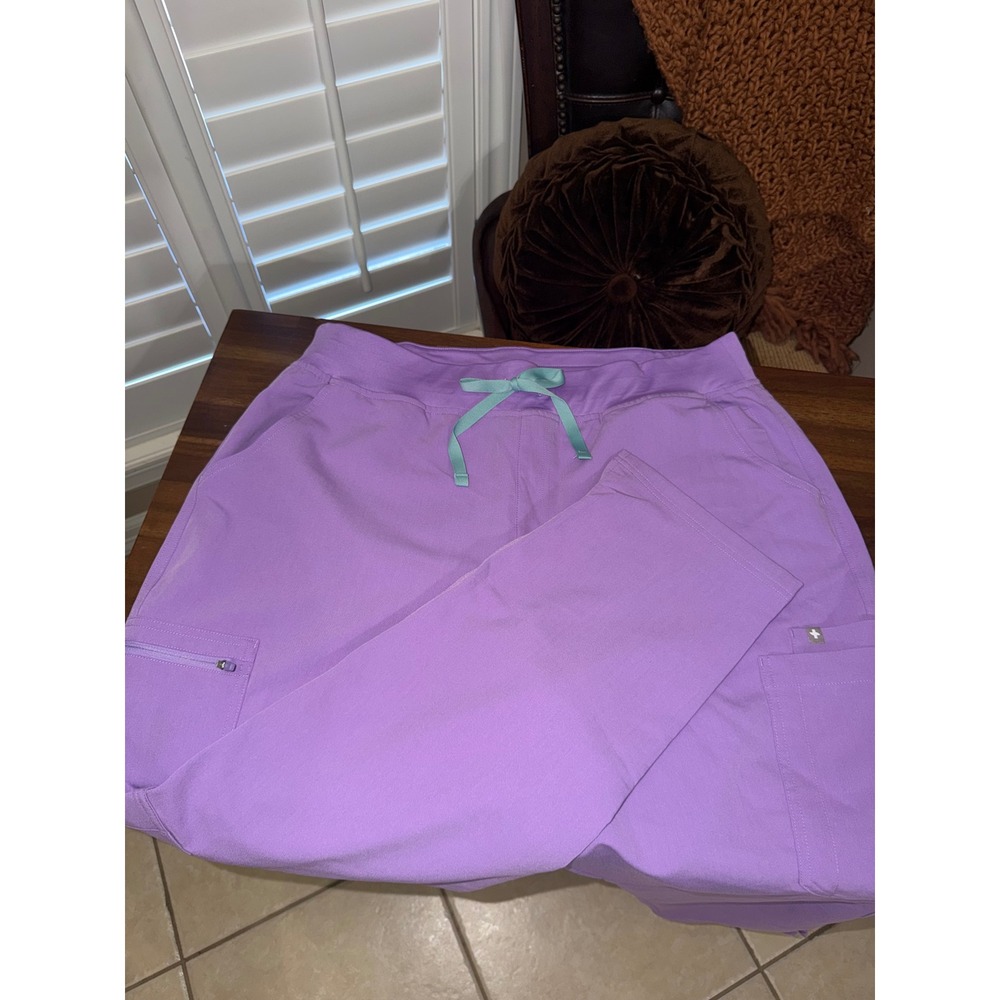 FIGS HW Yola High Waisted Scrub Pants Purple Technical Collection XXL PO 3146